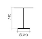 Medidas mesas de bar y cafetería de madera de pino basica 3