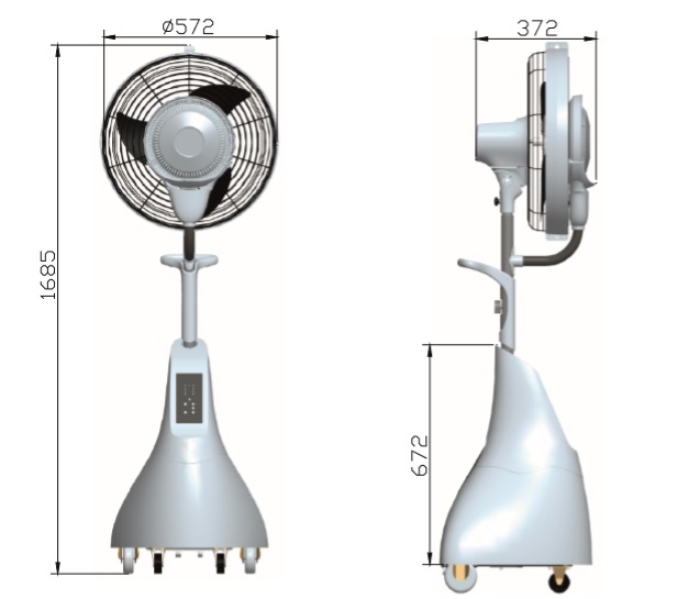 Mesures de fan évaporatif 30m2 terrasse