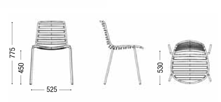 Medidas silla street de enea. Comprar online.